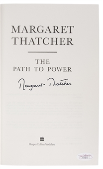 Margaret Thatcher Single Signed "The Path To Power" Hardcover Book (JSA) 